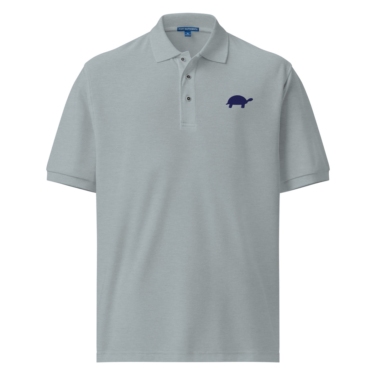 TurtleFluent Embroidered Polo – Cool Heather – front