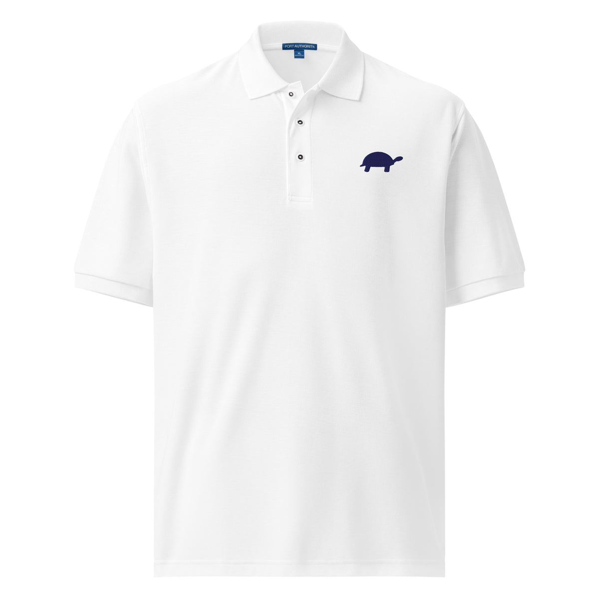 TurtleFluent Embroidered Polo – White – front