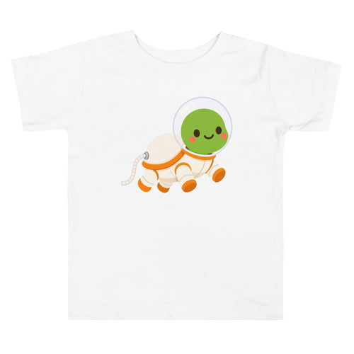 Astronaut Bubbles Toddler Tee – White – front