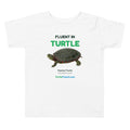 Fluent in Turtle Toddler Tee – White – front