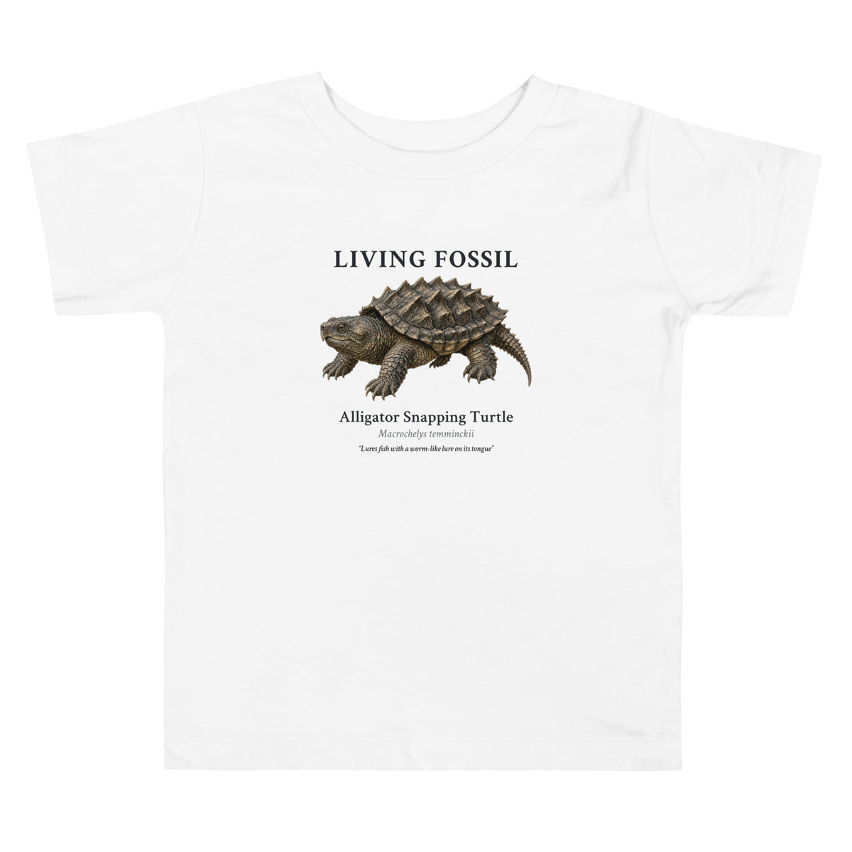 Alligator Snapping Turtle Toddler Tee – White – front