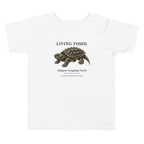 Alligator Snapping Turtle Toddler Tee – White – front