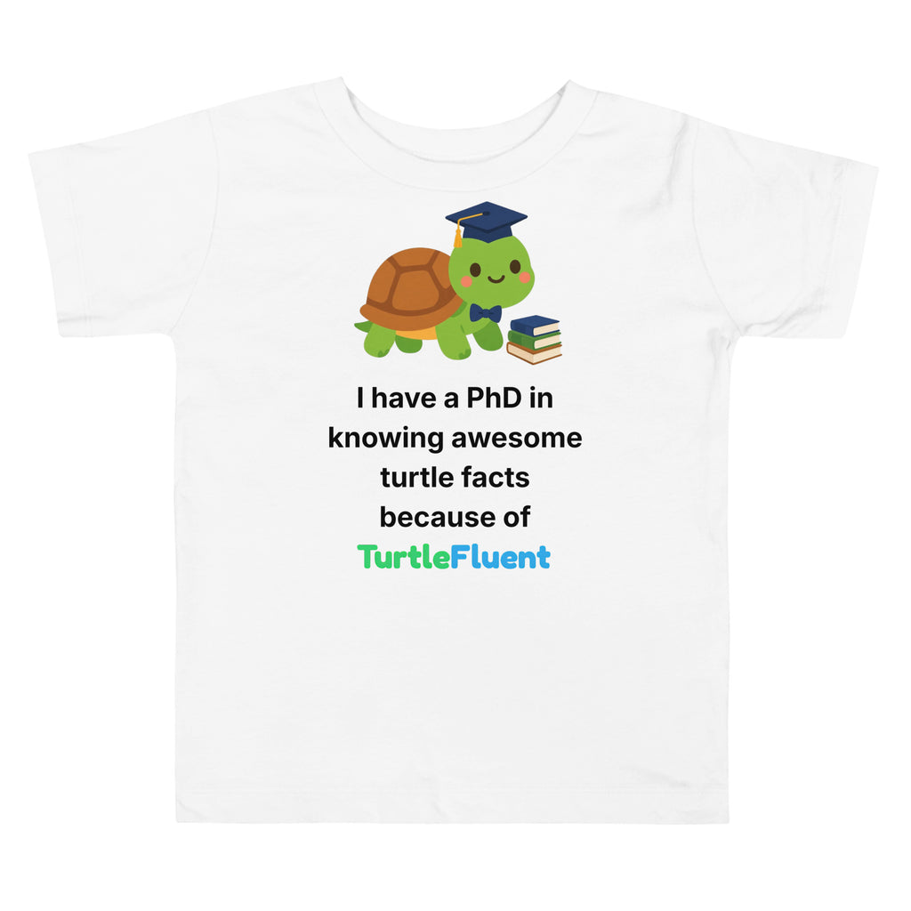 Bubbles PhD Toddler Tee – White – front