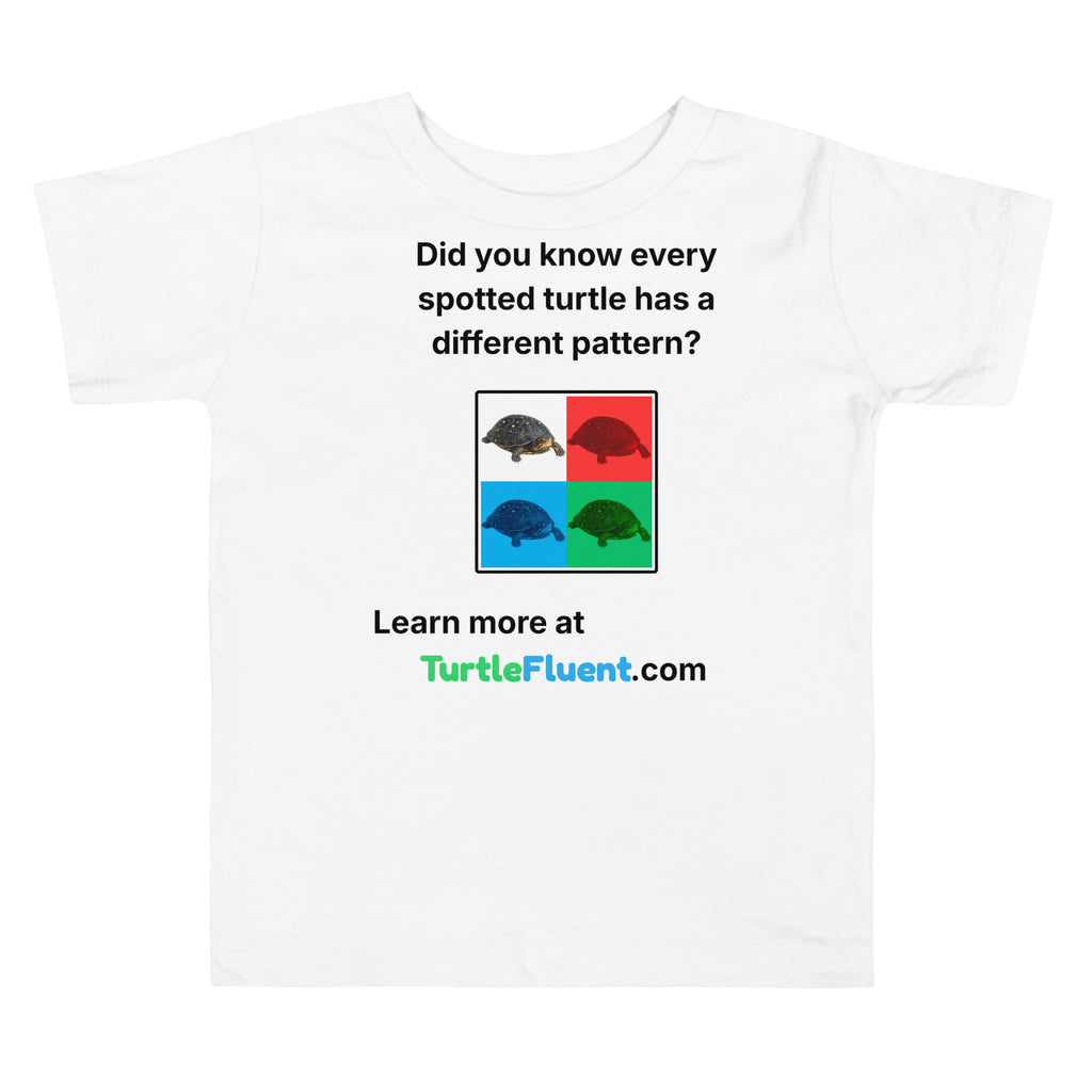 Spotted Turtle Pattern Toddler Tee – White – front