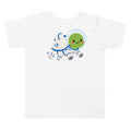 Astronaut Bubbles – Blue Suit Toddler Tee – White – front