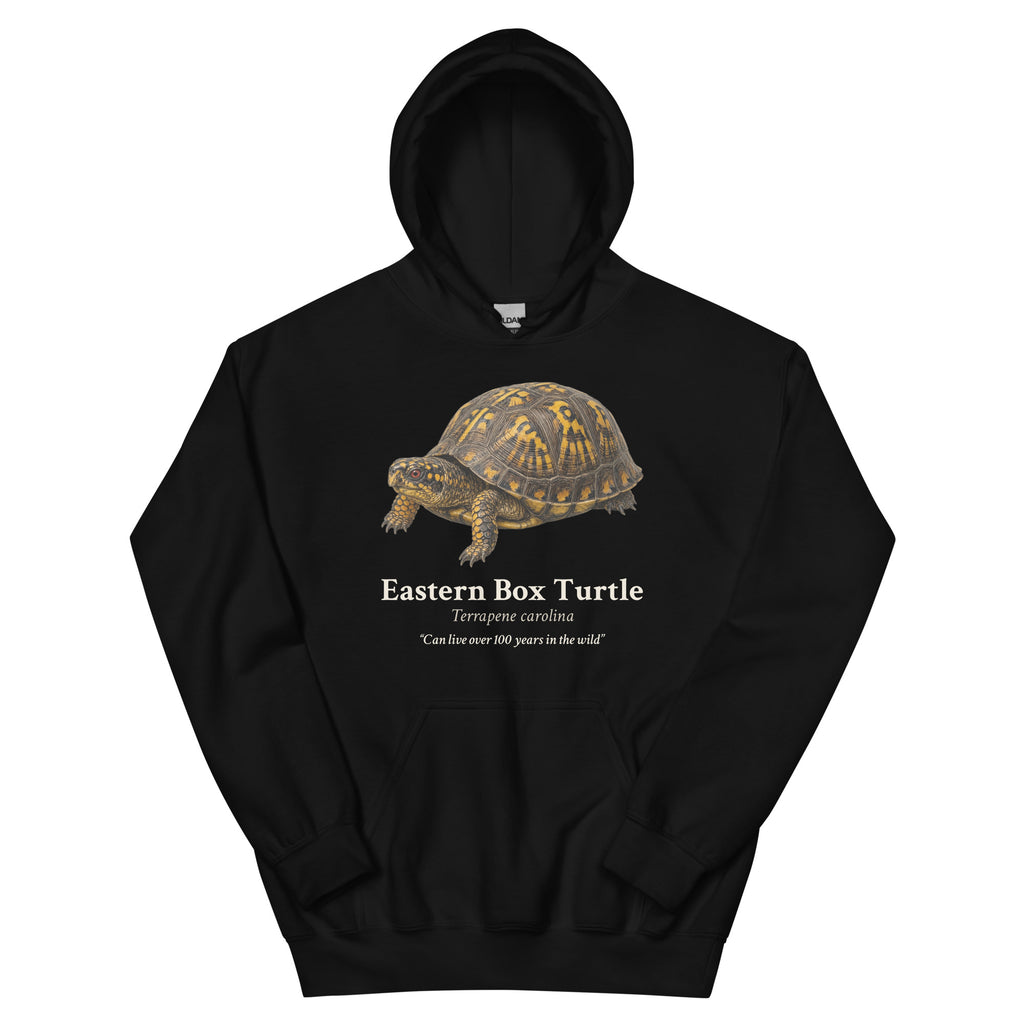 Eastern Box Turtle Hoodie – Black – front