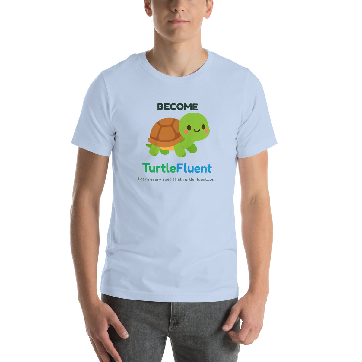 Become TurtleFluent Tee – Baby Blue – front
