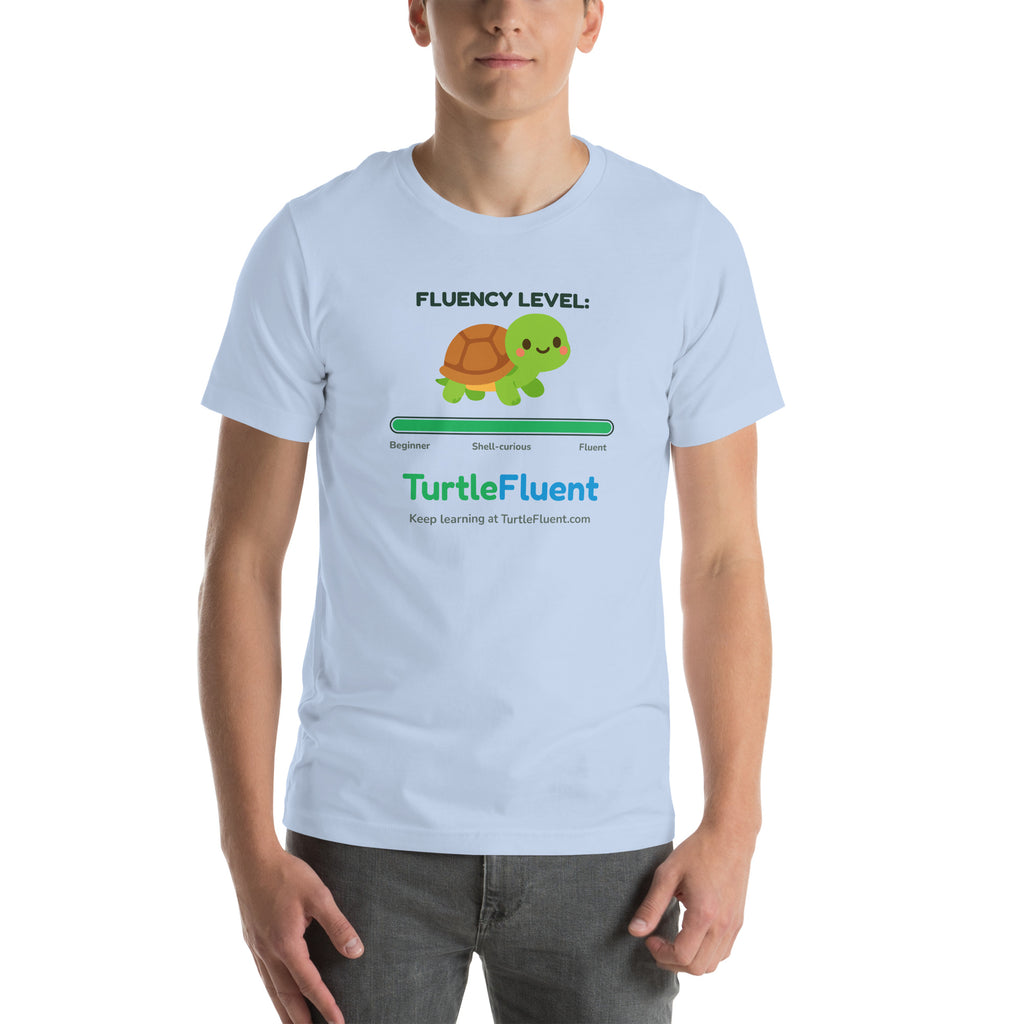 Fluency Level Tee – Baby Blue – front