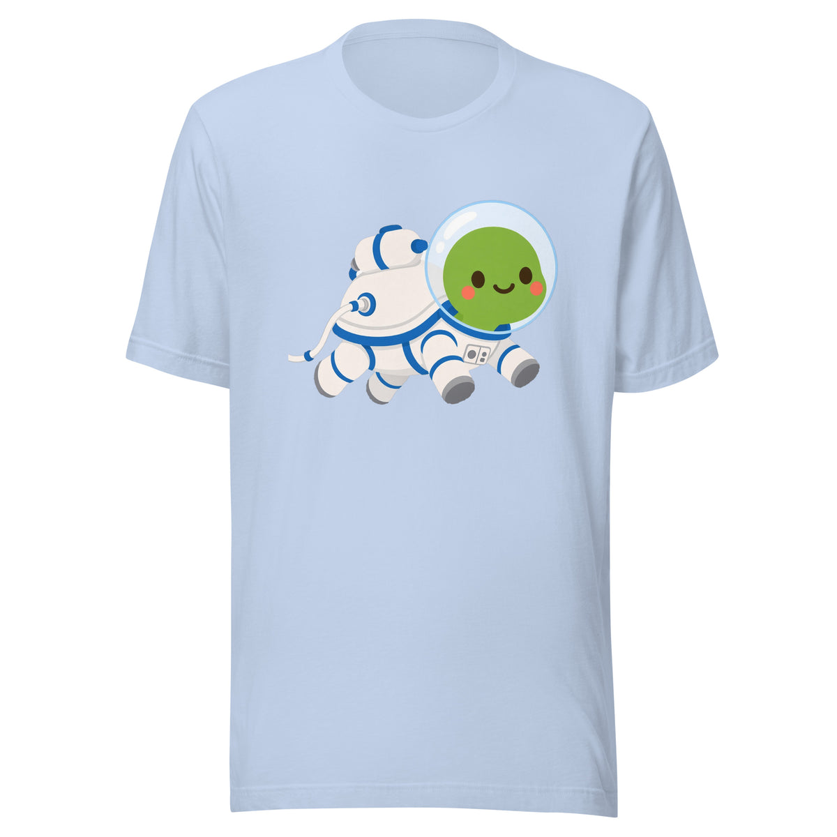 Astronaut Bubbles Tee – Blue Suit – Baby Blue – front
