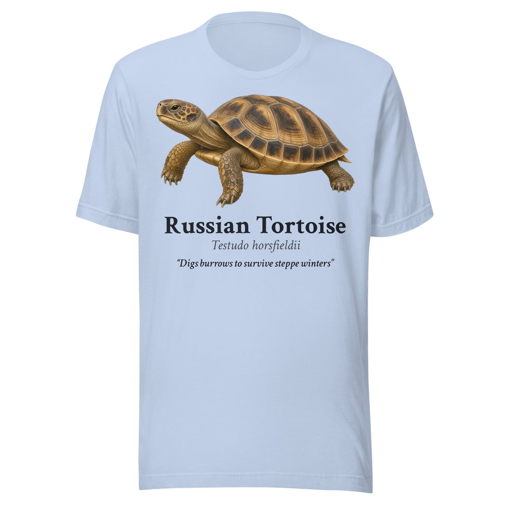 Russian Tortoise Tee – Baby Blue – front