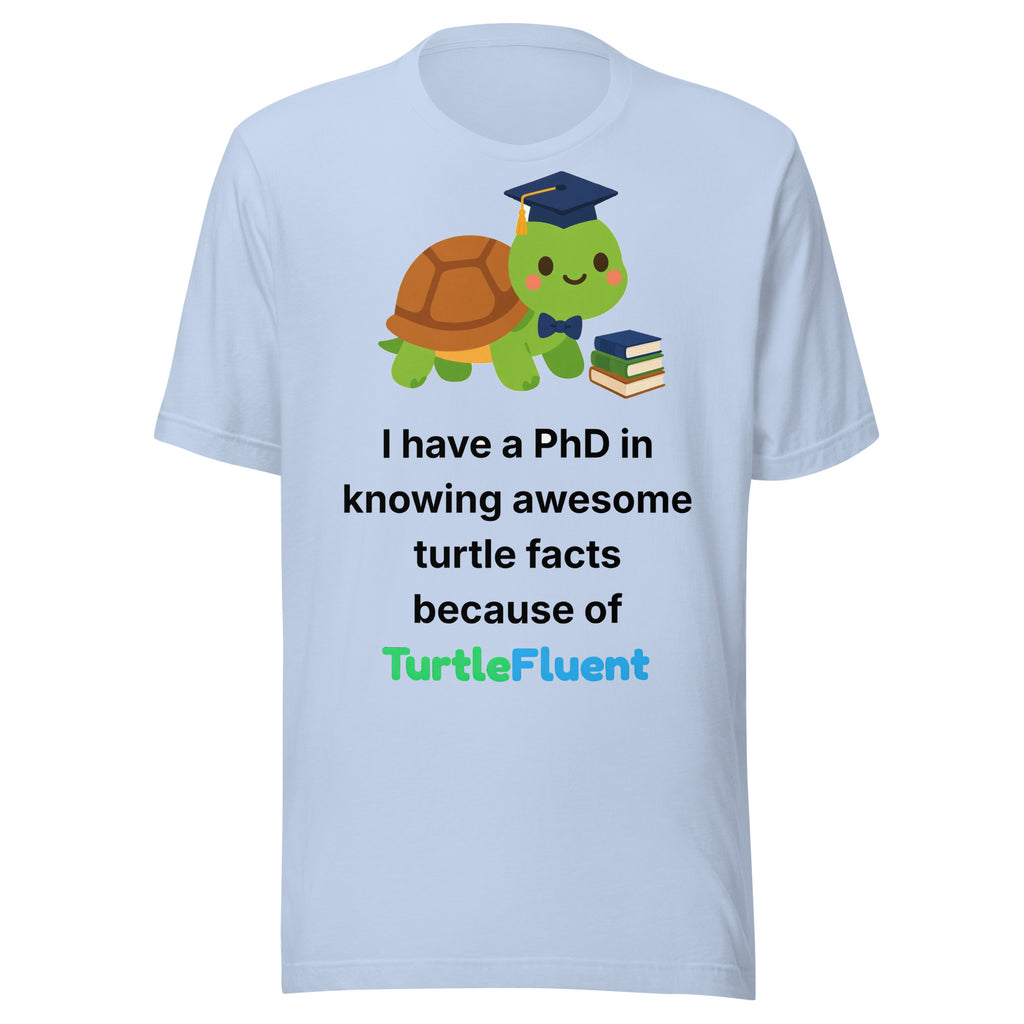 Bubbles PhD Tee – Baby Blue – front