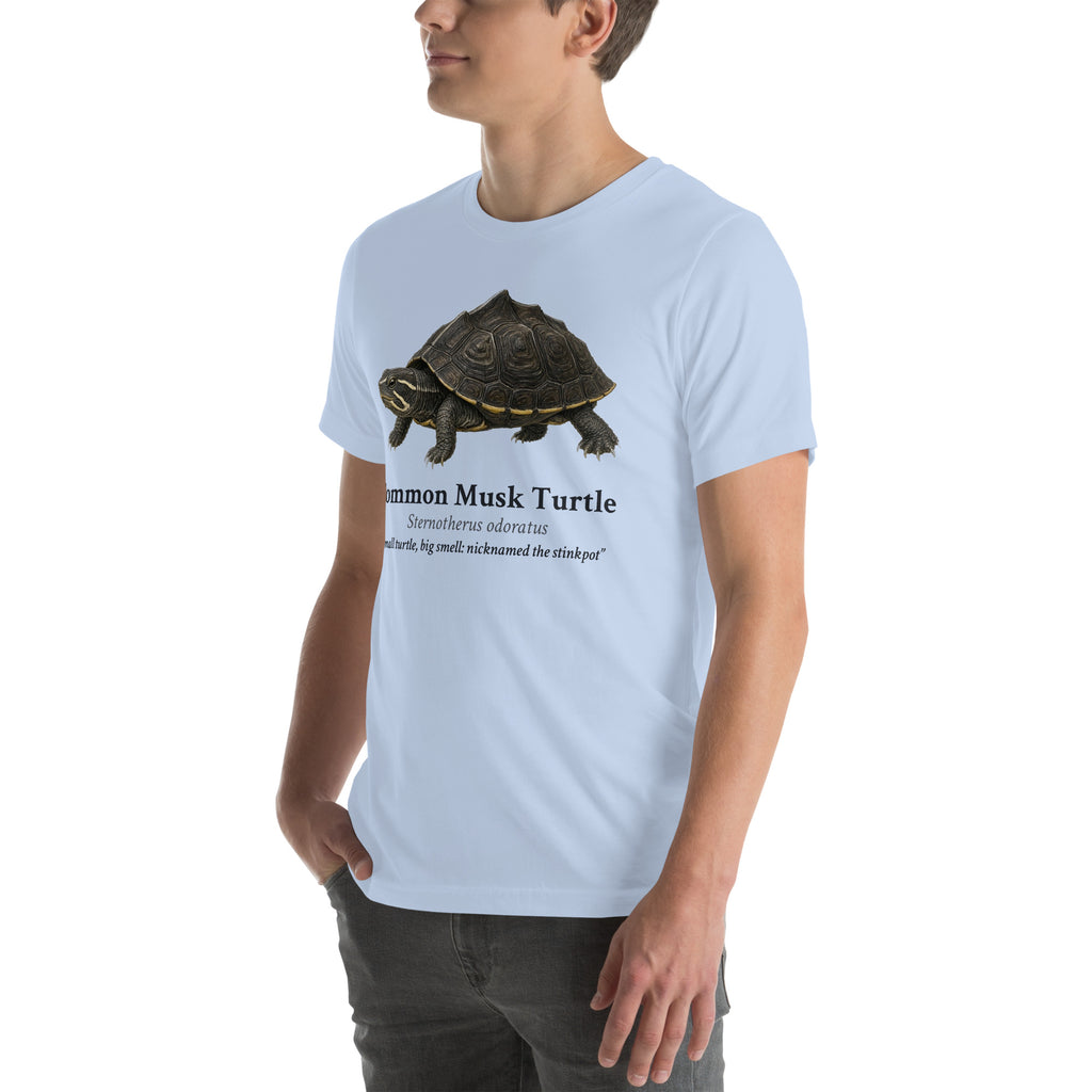 Common Musk Turtle Tee – Baby Blue – left front
