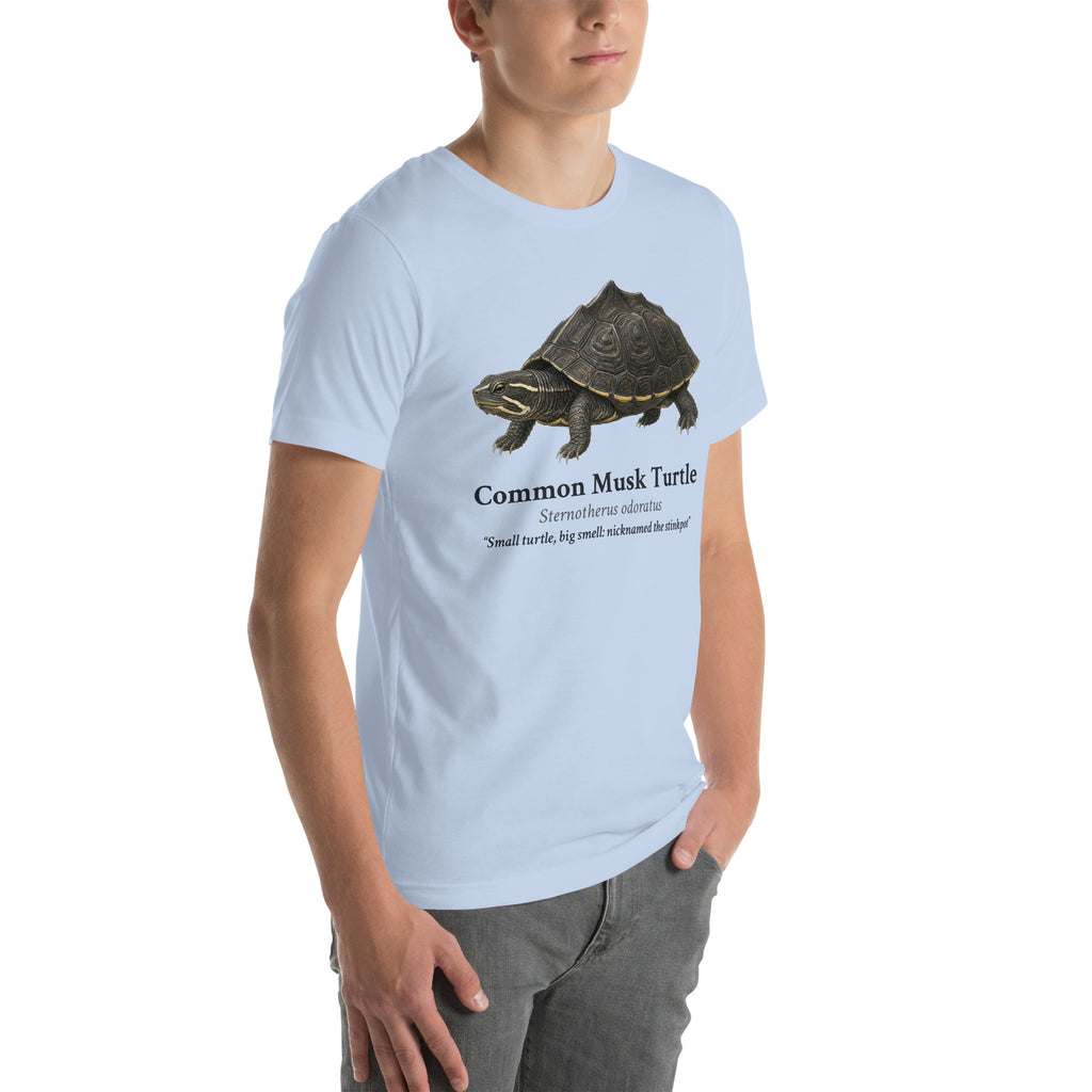 Common Musk Turtle Tee – Baby Blue – right front