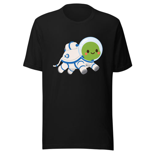 Astronaut Bubbles Tee – Blue Suit – Black – front