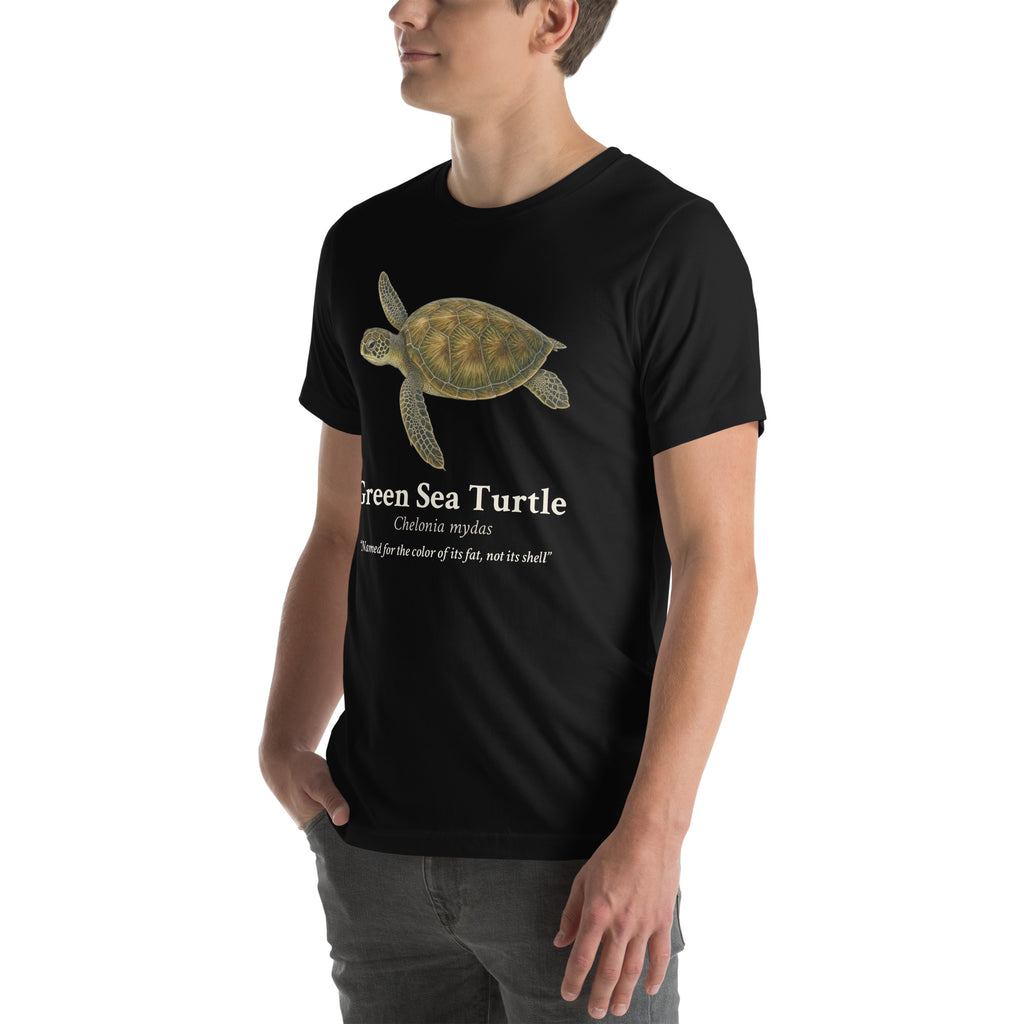 Green Sea Turtle Tee – Black – left front