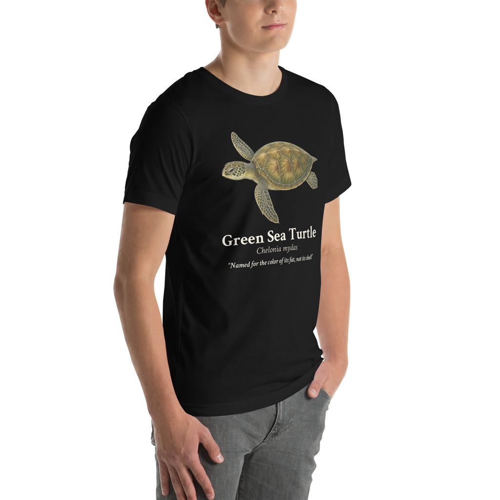 Green Sea Turtle Tee – Black – right front