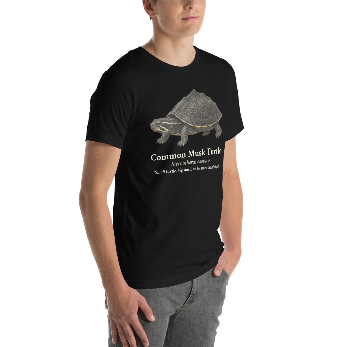 Common Musk Turtle Tee – Black – right front