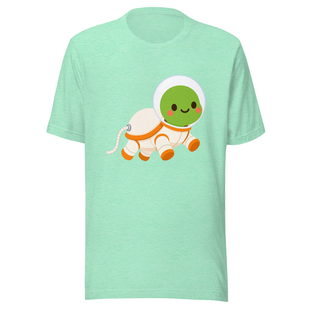 Astronaut Bubbles Tee – Heather Mint – front