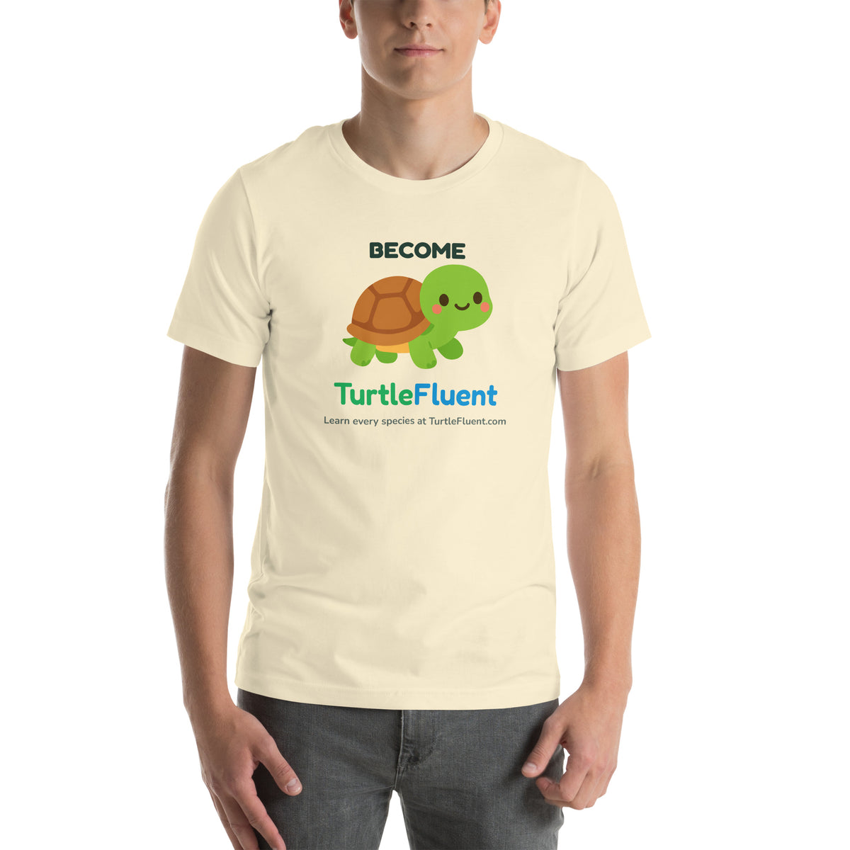 Become TurtleFluent Tee – Natural – front