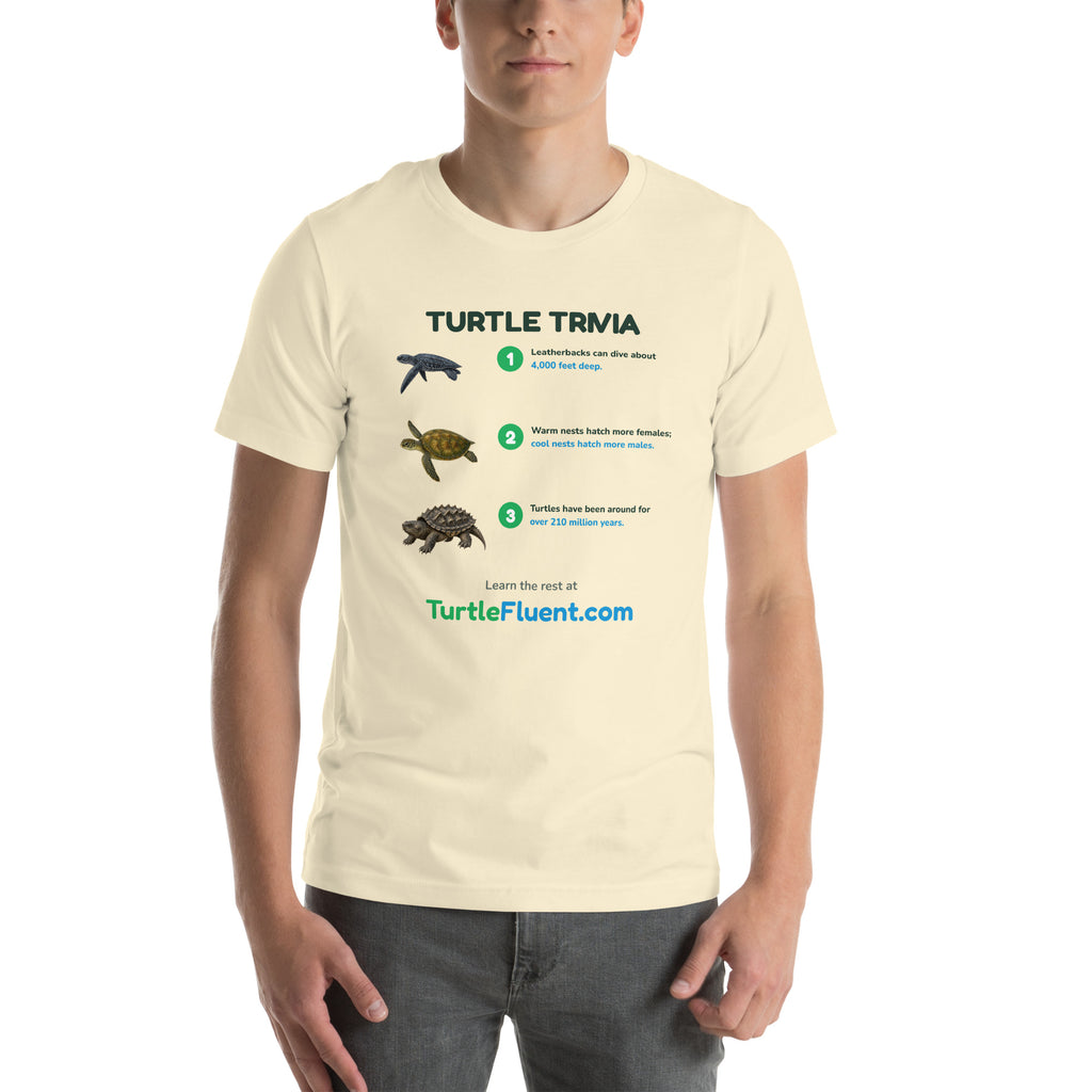 Turtle Trivia Tee – Natural – front