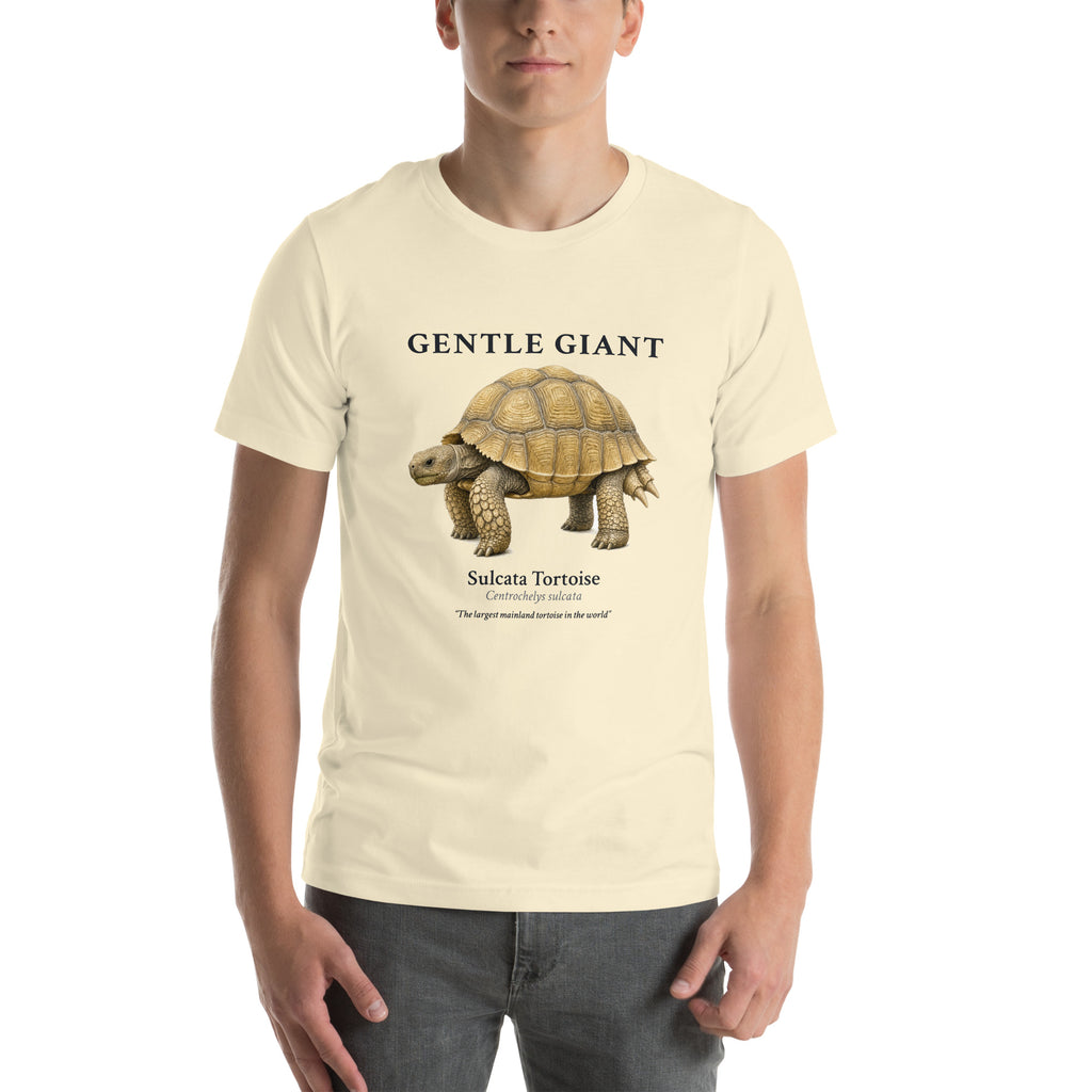Sulcata Tortoise Gentle Giant Tee – Natural – front