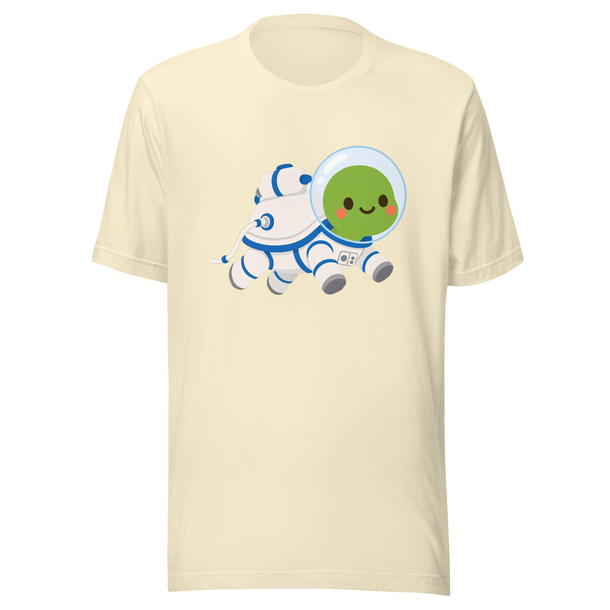 Astronaut Bubbles Tee – Blue Suit – Natural – front