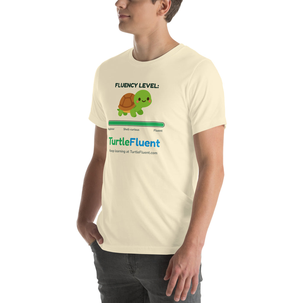 Fluency Level Tee – Natural – left front
