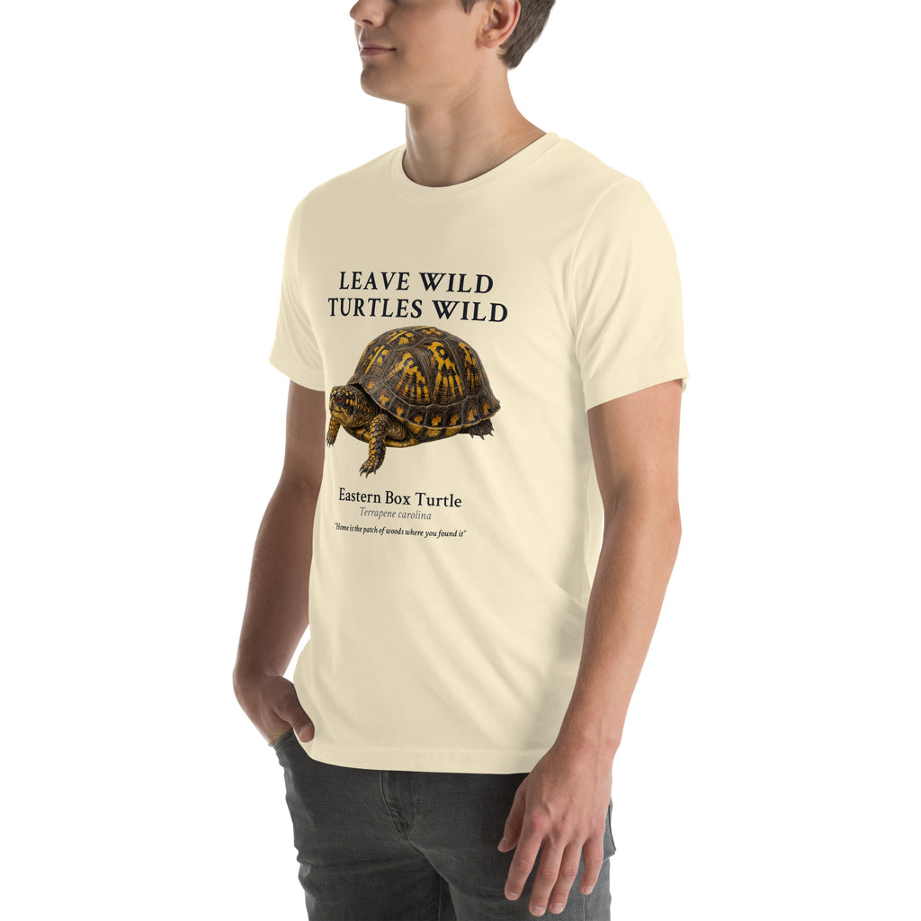 Leave Wild Turtles Wild Tee – Natural – left front