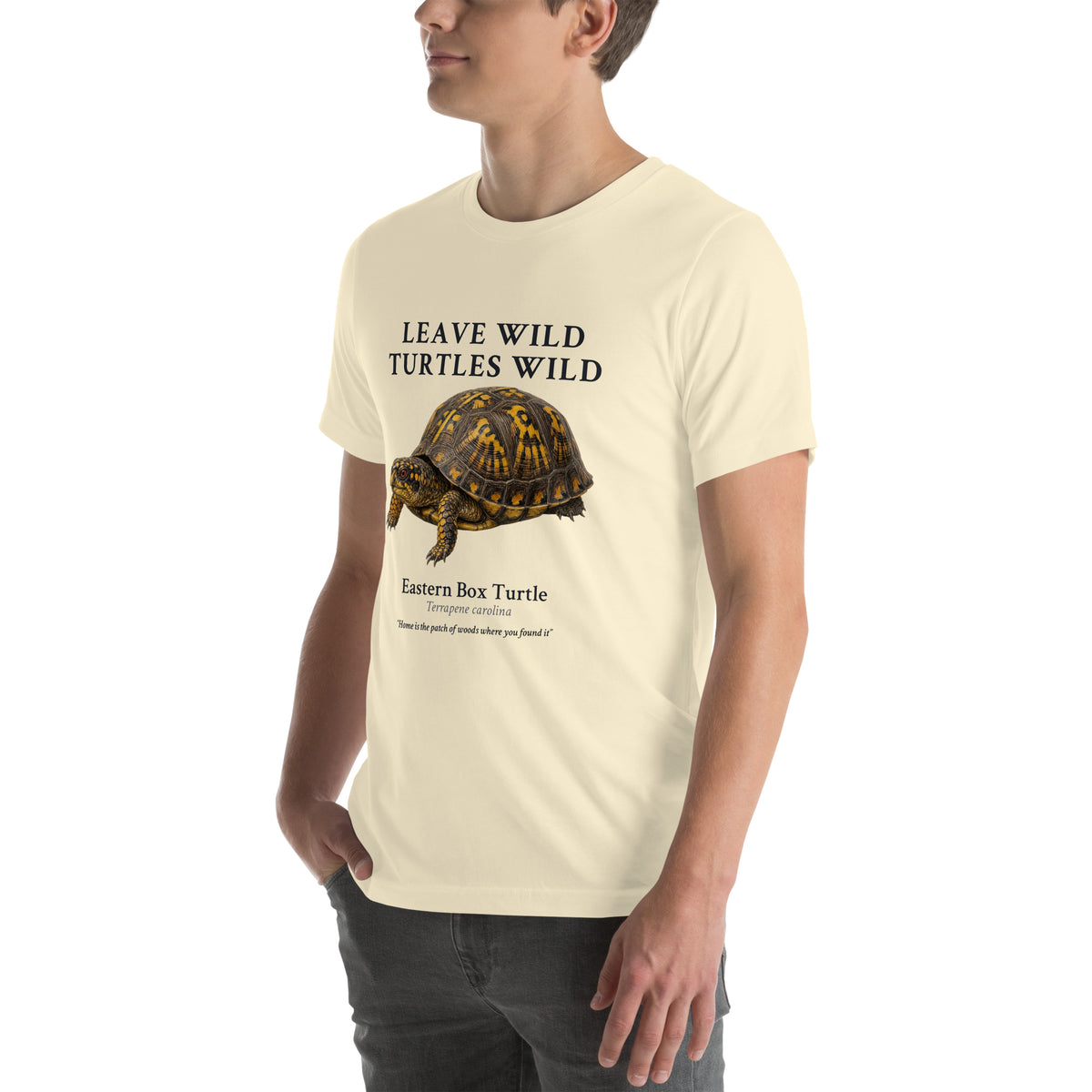 Leave Wild Turtles Wild Tee – Natural – left front
