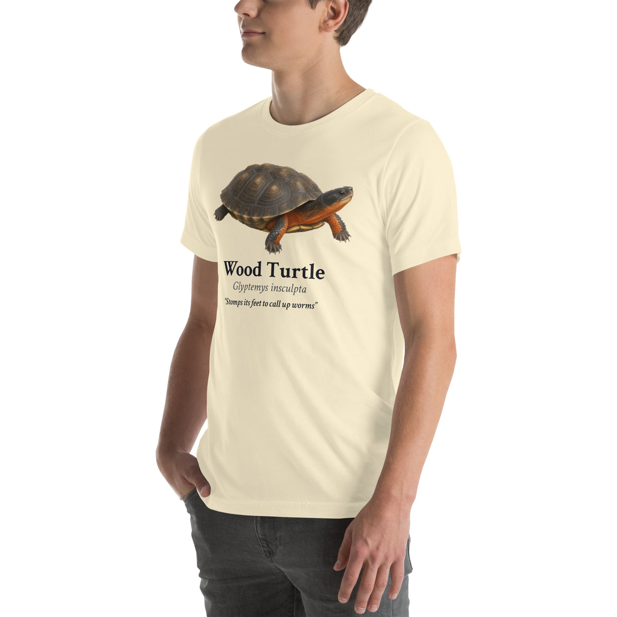 Wood Turtle Tee – Natural – left front