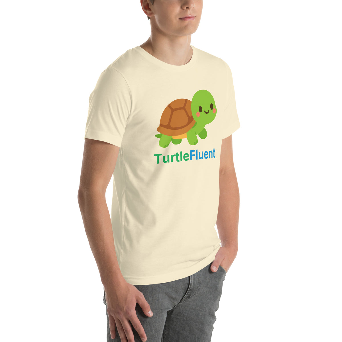 Bubbles the Turtle Tee – Natural – right front