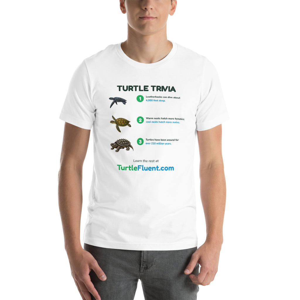 Turtle Trivia Tee – White – front
