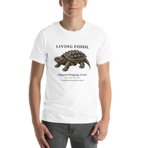 Alligator Snapping Turtle Living Fossil Tee – White – front