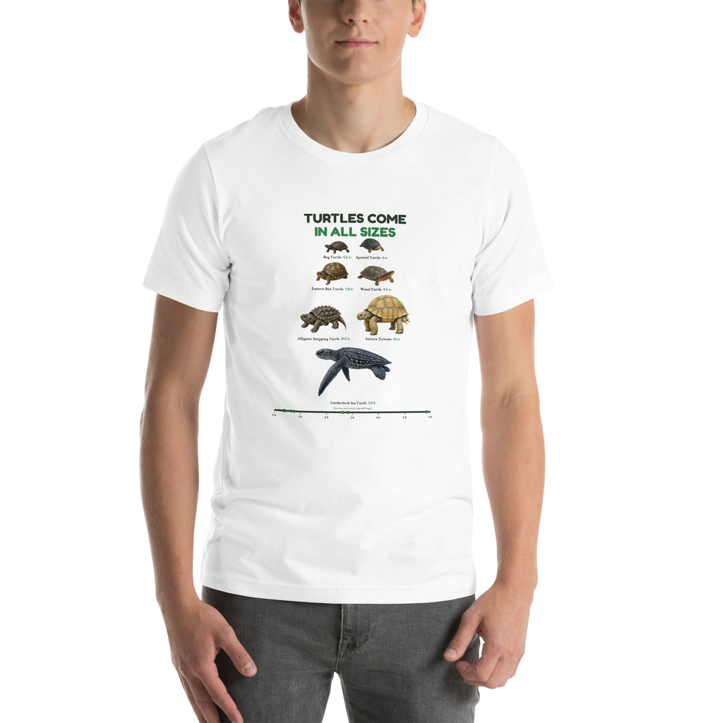 Turtles Come in All Sizes Tee – White – front
