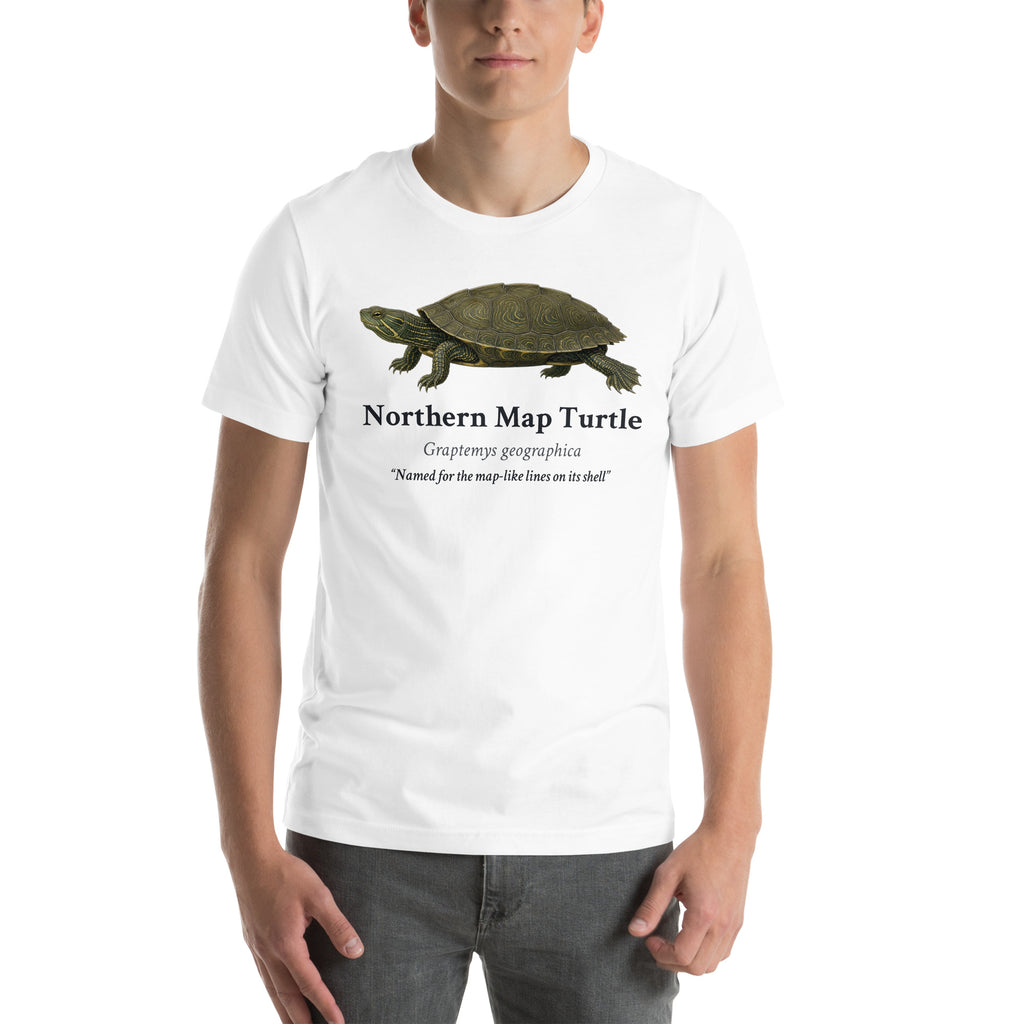 Northern Map Turtle Tee – White – front