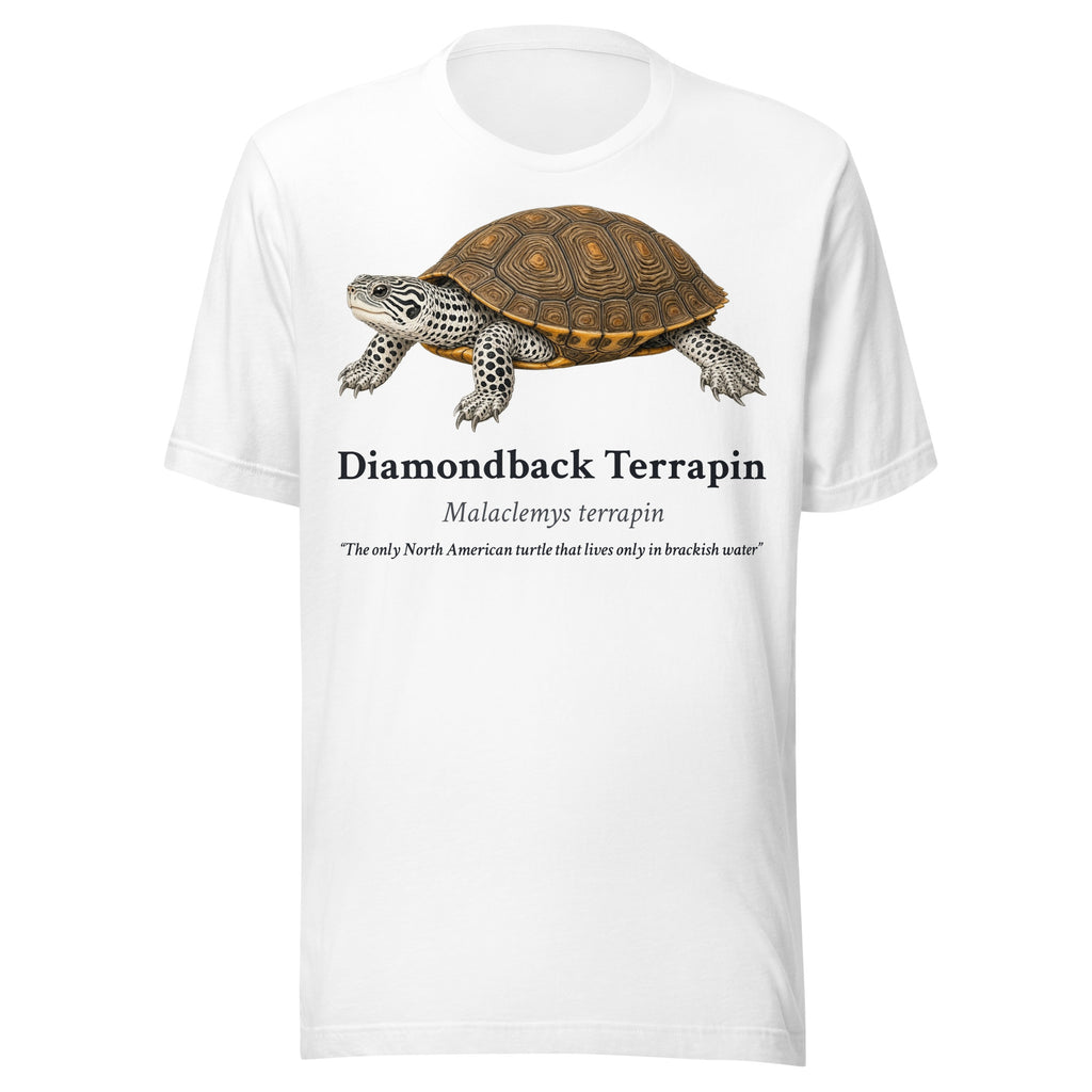 Diamondback Terrapin Tee – White – front