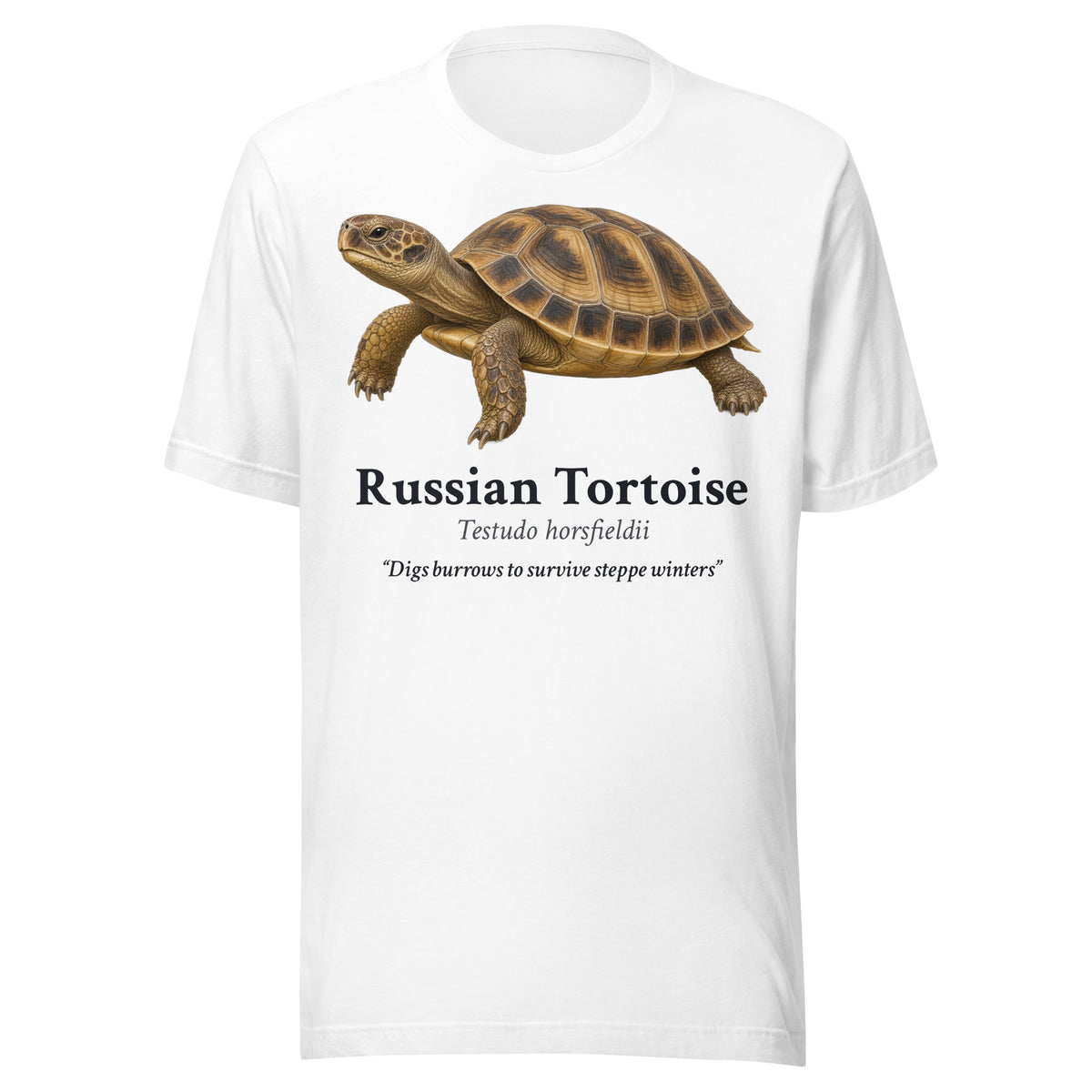 Russian Tortoise Tee – White – front