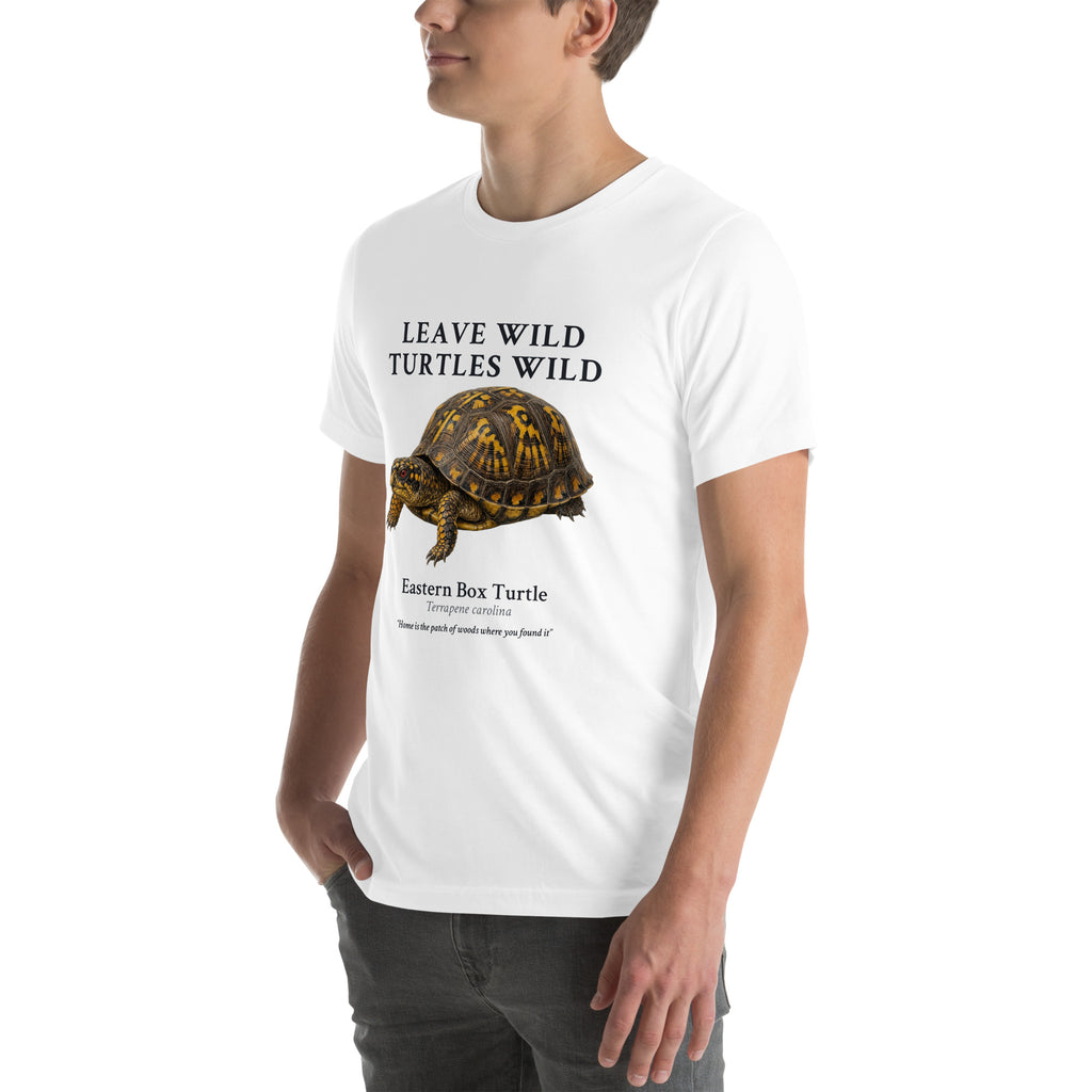 Leave Wild Turtles Wild Tee – White – left front