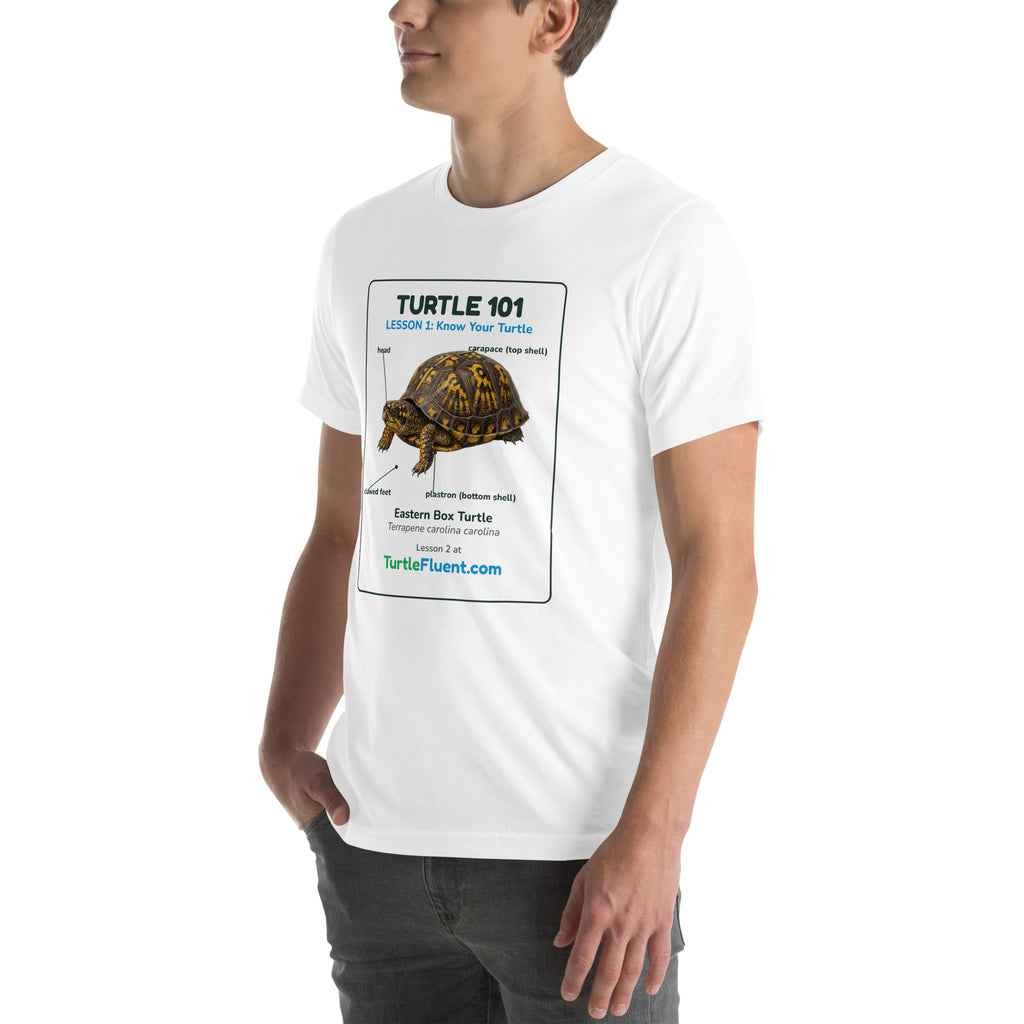 Turtle 101 Tee – White – left front