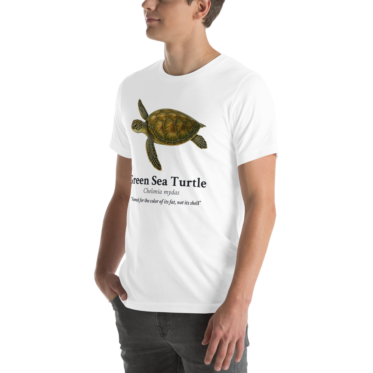 Green Sea Turtle Tee – White – left front