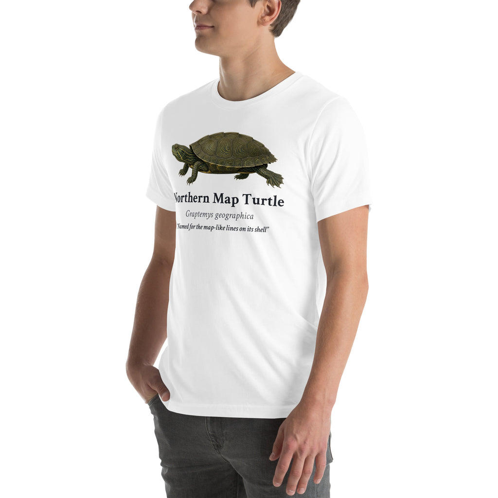 Northern Map Turtle Tee – White – left front