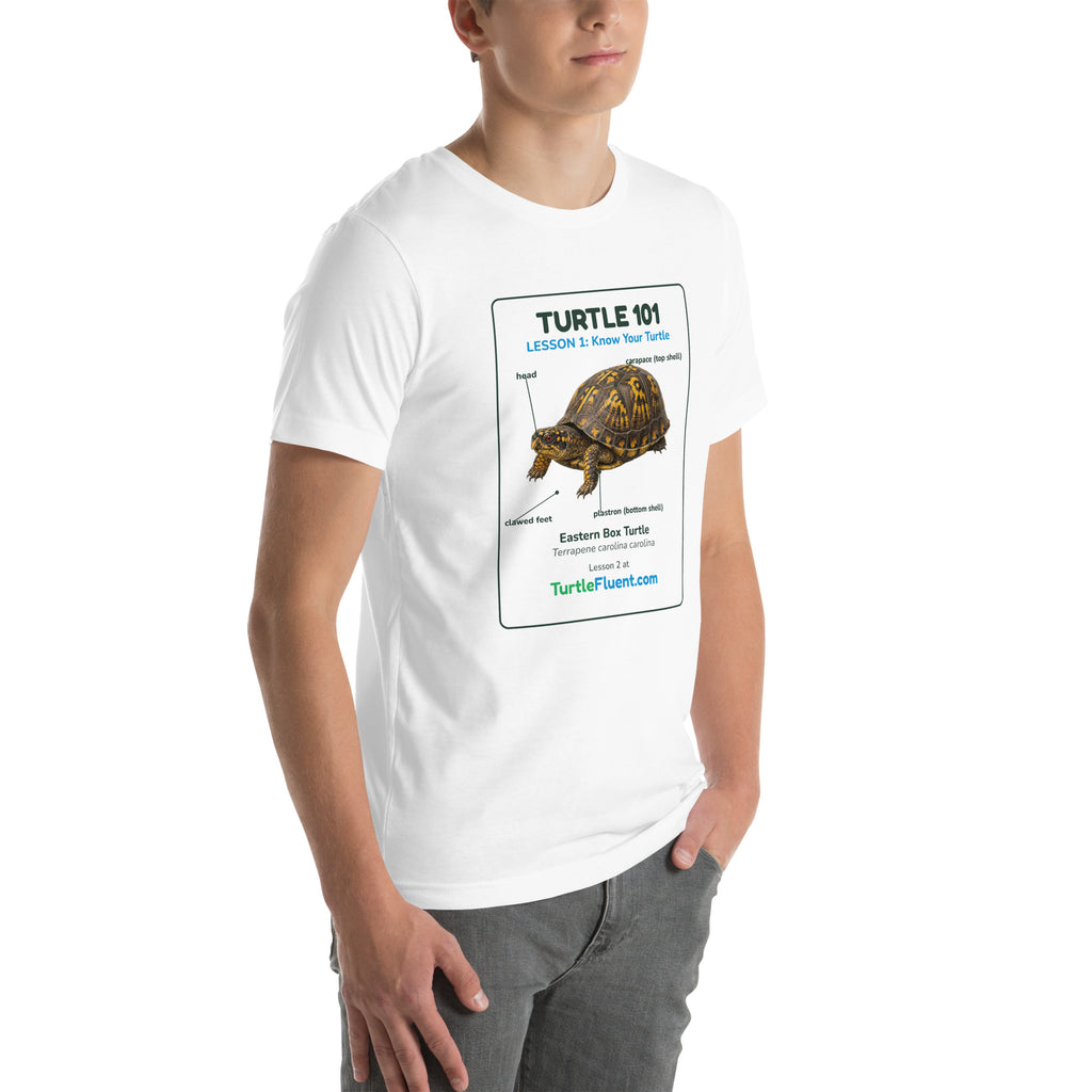 Turtle 101 Tee – White – right front