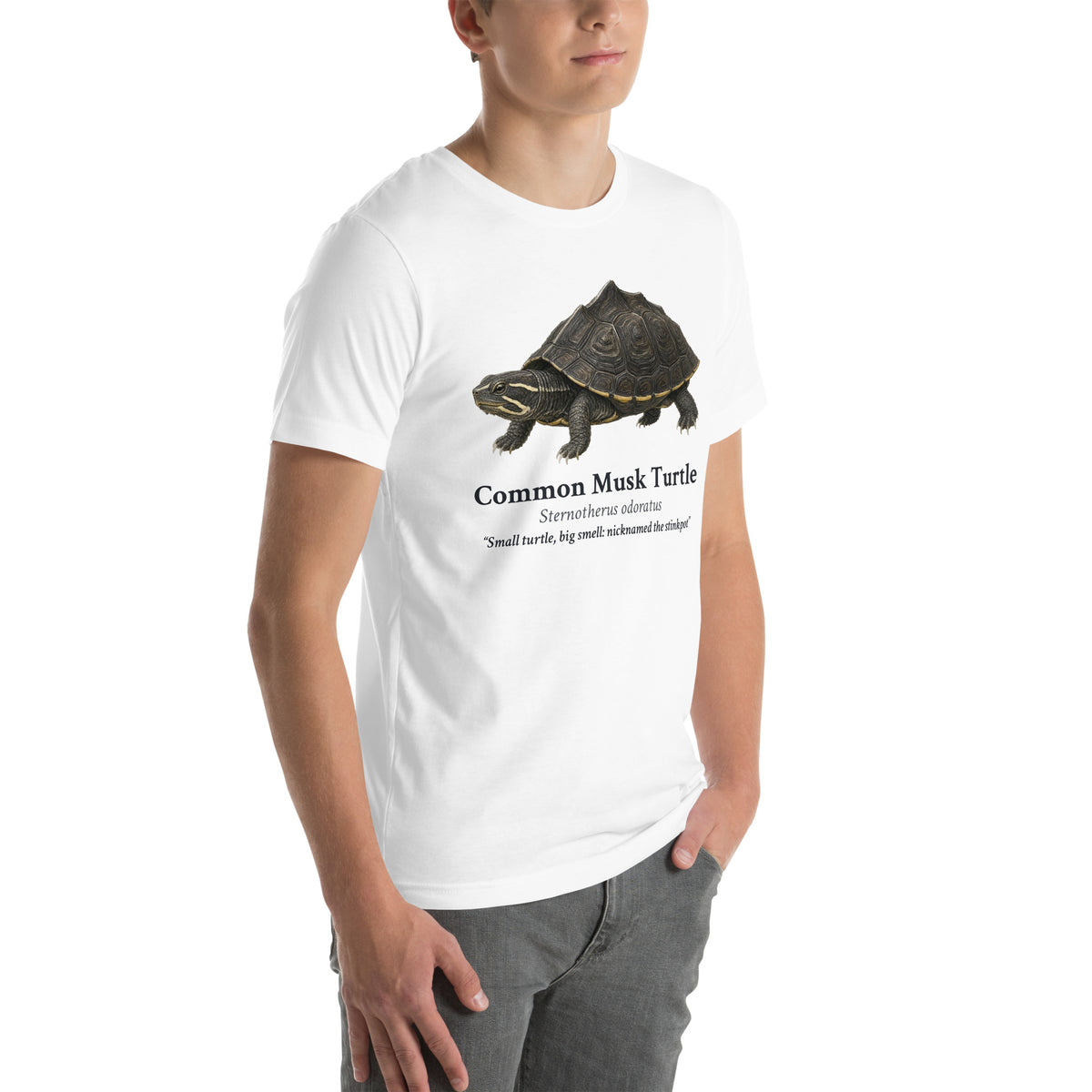 Common Musk Turtle Tee – White – right front
