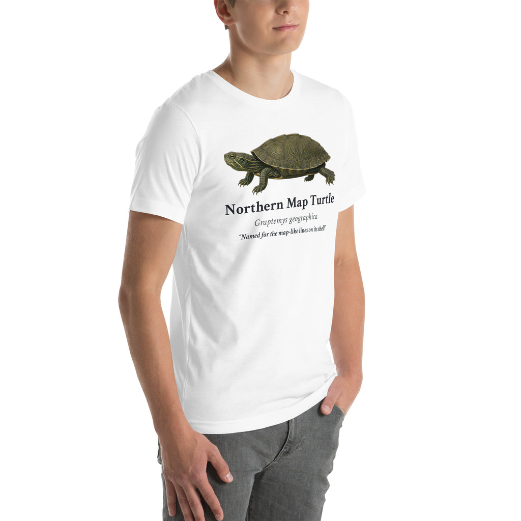 Northern Map Turtle Tee – White – right front