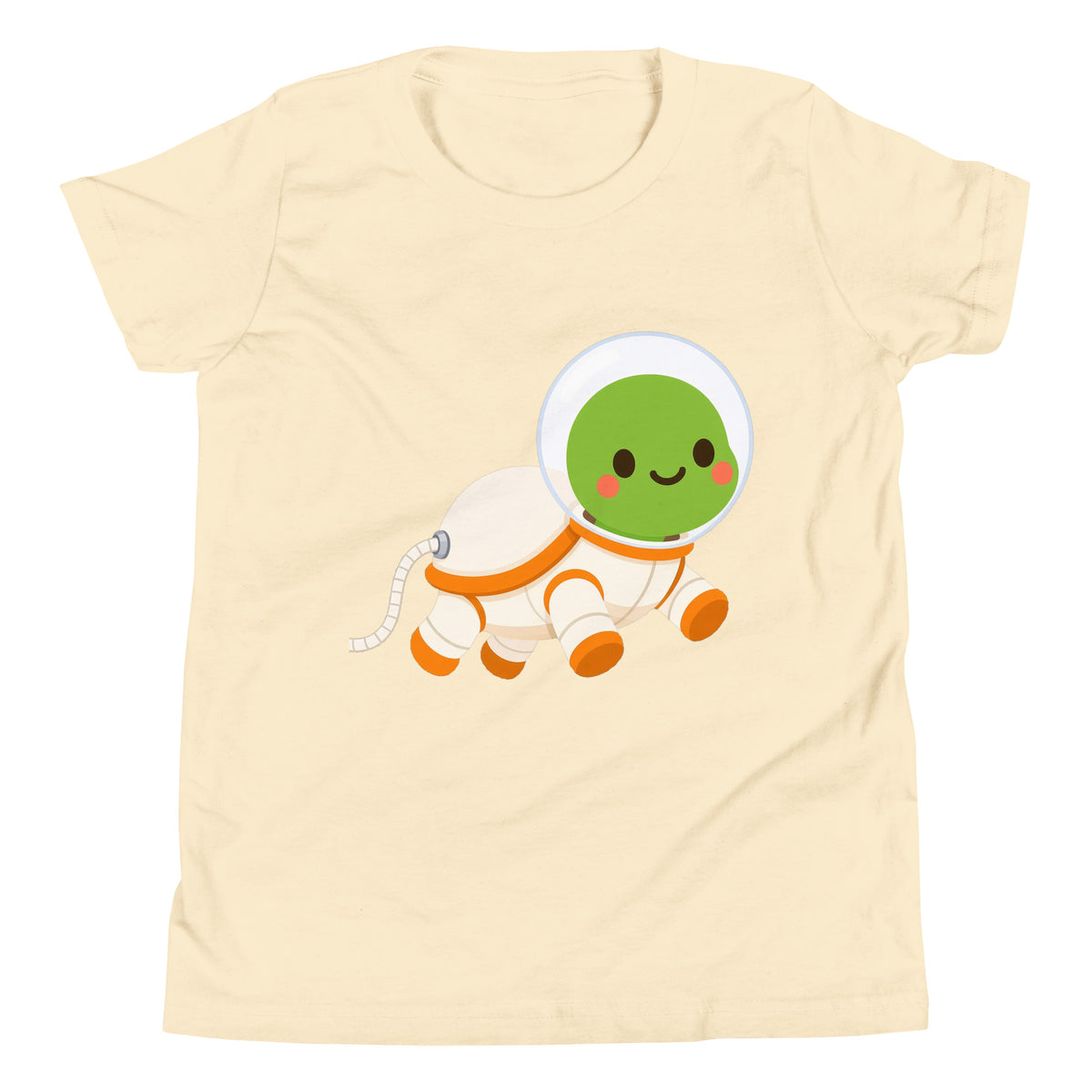 Astronaut Bubbles Kids Tee – Natural – front