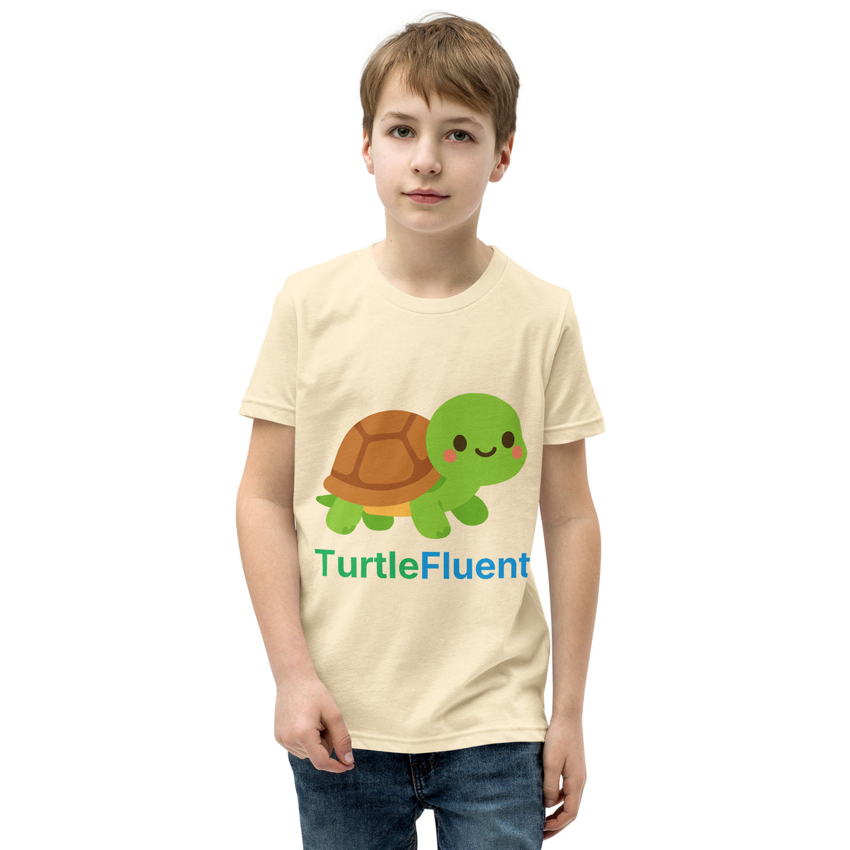 Bubbles Kids Tee – Natural – front