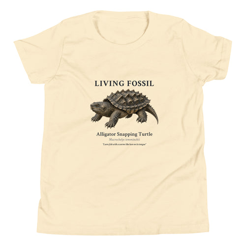 Alligator Snapping Turtle Kids Tee – Natural – front