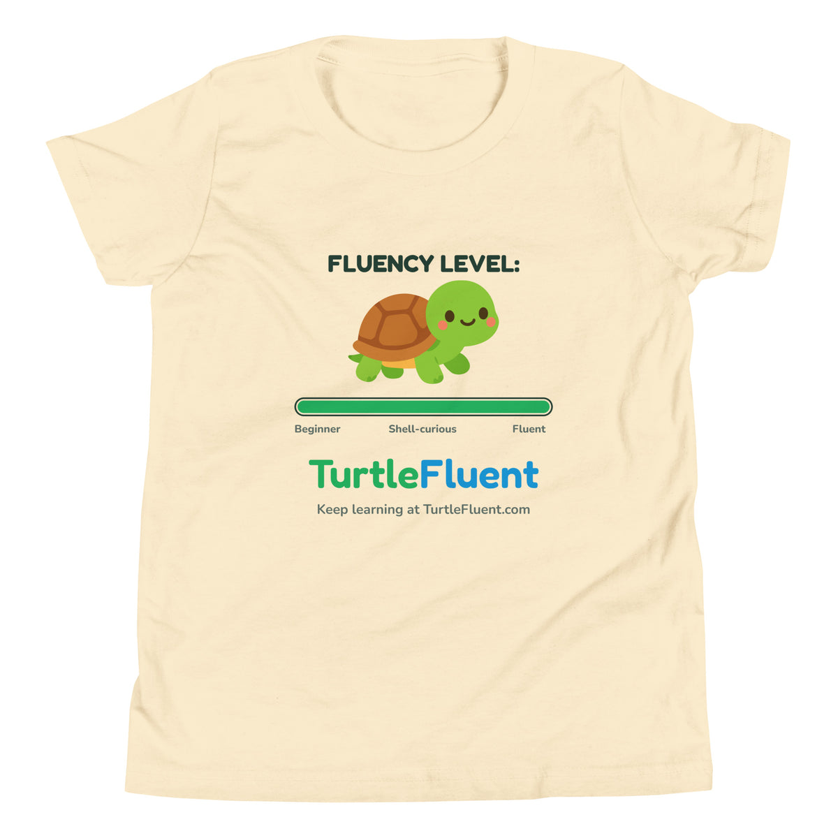 Fluency Level Kids Tee – Natural – front