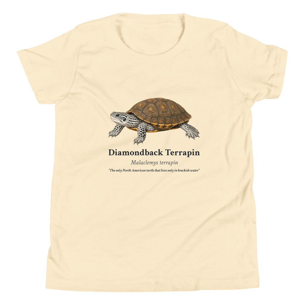 Diamondback Terrapin Kids Tee – Natural – front
