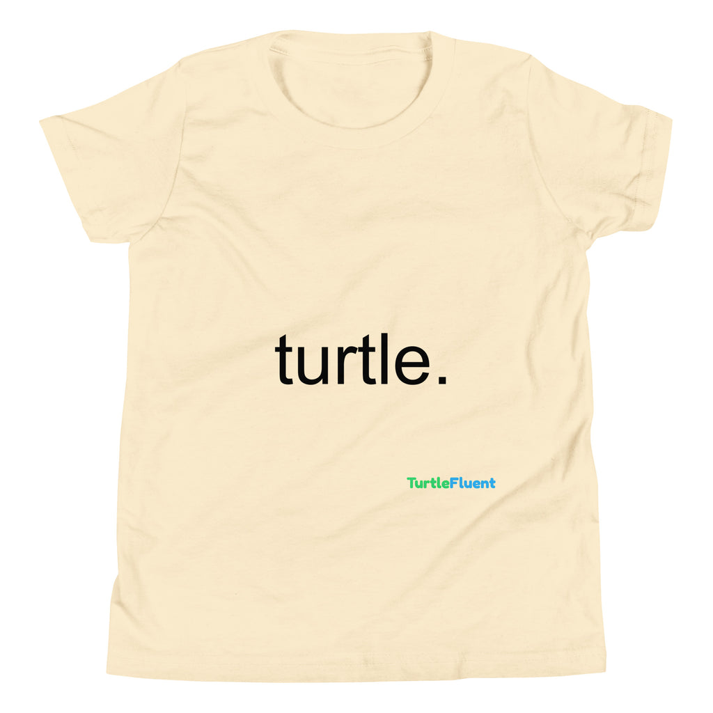 Turtle. Kids Tee – Natural – front